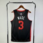 Maillot de Basket #3 Wade Miami Heat 23-24 city Noir Imprimé